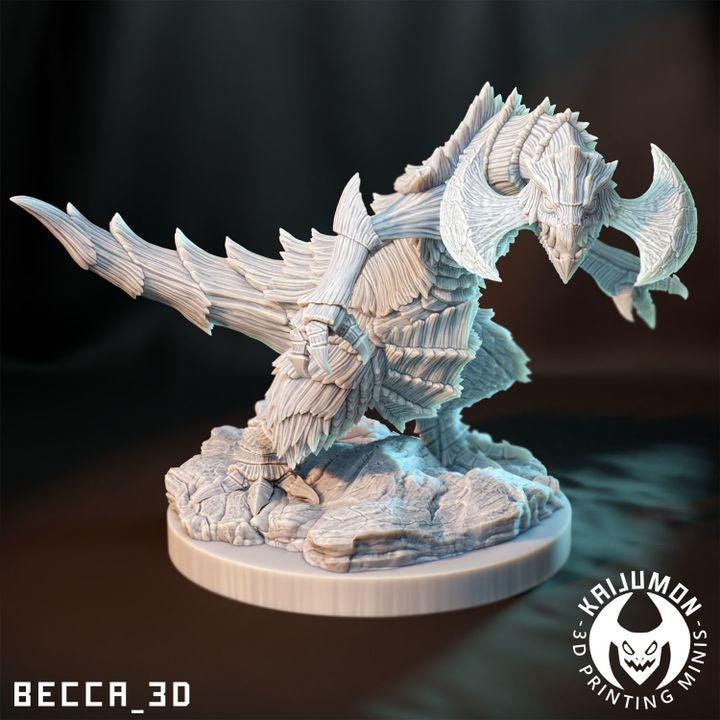 Kaijumon Axe Head Dragon / Tabletop Model / Miniature Figurine | Kaijumon (Haxorus)