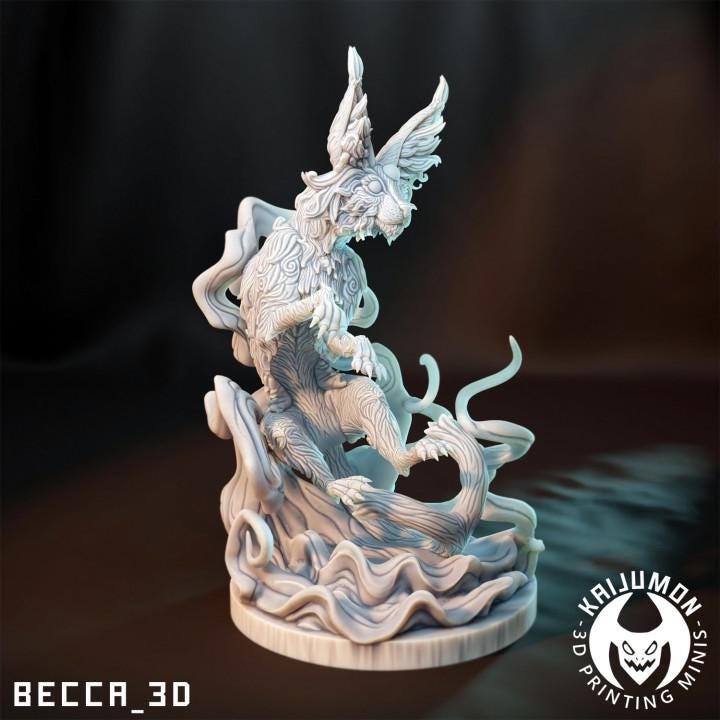 Kaijumon Esper Cat/ Tabletop Model / Miniature Figurine | Kaijumon (espeon)