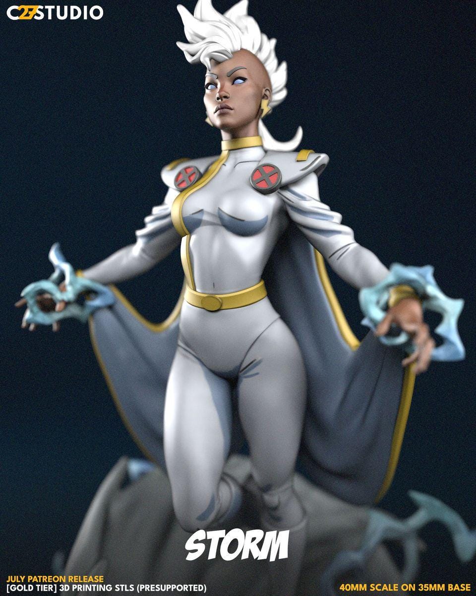 Both Hurriqueen - Crisis Protocol Proxy - Marvel Fan Art - 3d Printed TTRPG Miniature