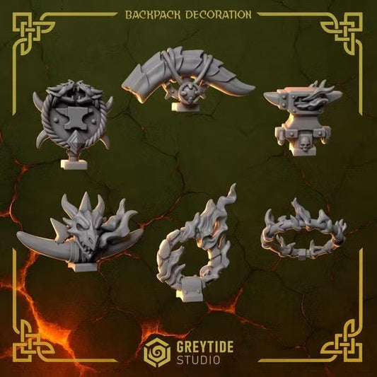Anvil Warden backpack decorations by Greytide Studio
