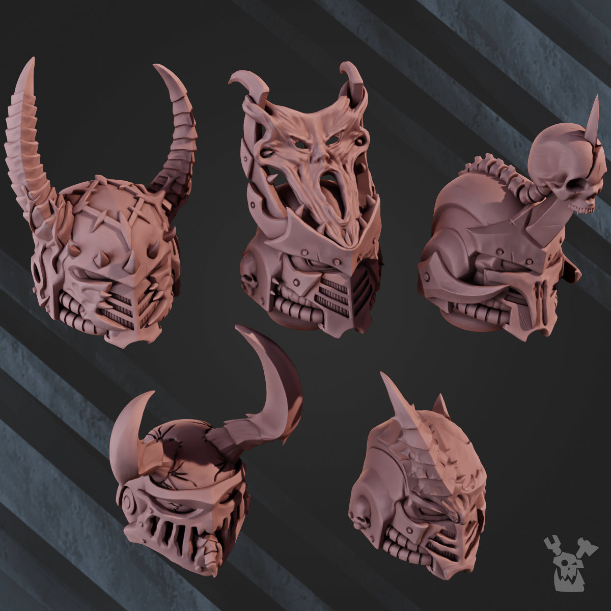 CW "PREDATORS" HEAD BITS SET X5 by DakkaDakka Store - Upgrade / Conversion Part