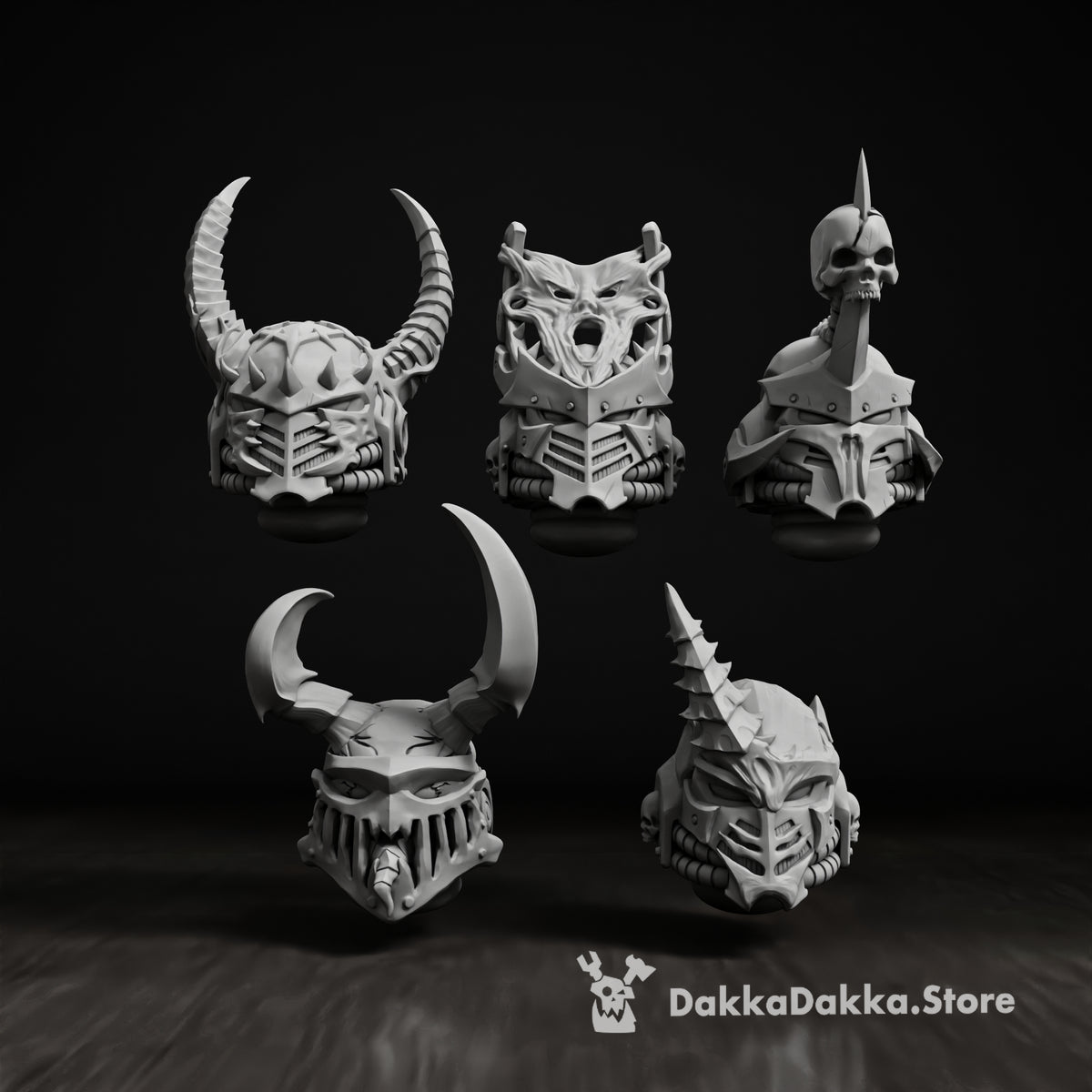 Alternate view of CW "PREDATORS" HEAD BITS SET X5 by DakkaDakka Store - Upgrade / Conversion Part
