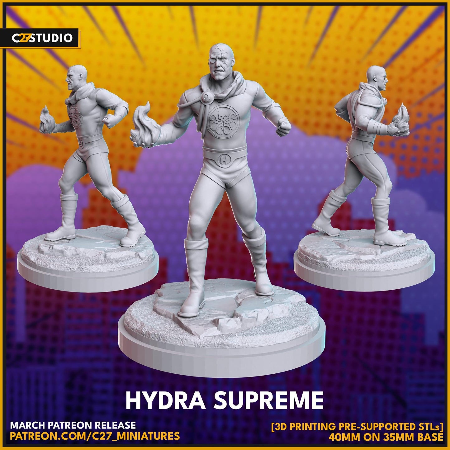 Hydra Supreme - Crisis Protocol Proxy - Marvel Fan Art - 3d Printed TTRPG Miniature
