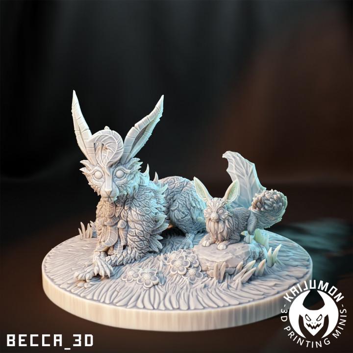 Kaijumon Leaf Cat/ Tabletop Model / Miniature Figurine | Kaijumon (leafeon)
