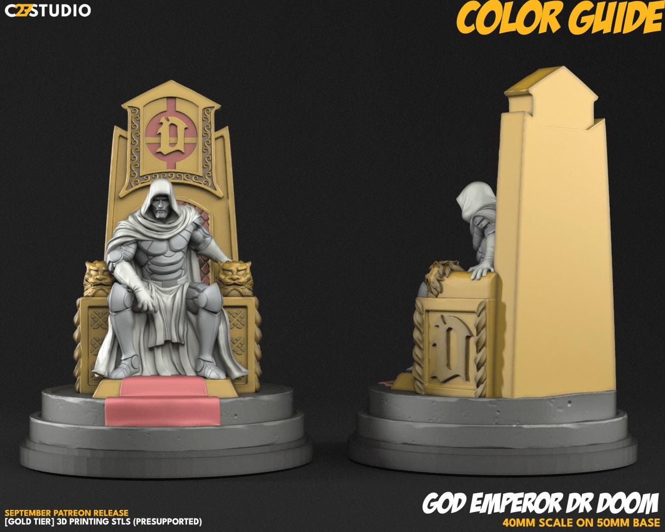 God Emperor Dr Doom - Marvel Fan Art - 3d Printed TTRPG Miniature