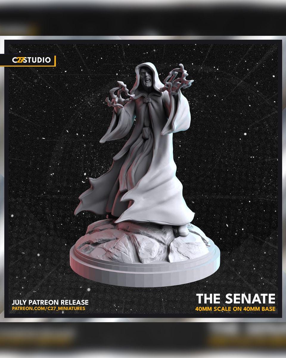 The Senator - Shatter Point - Star Wars Fan Art - 3d Printed TTRPG Miniature