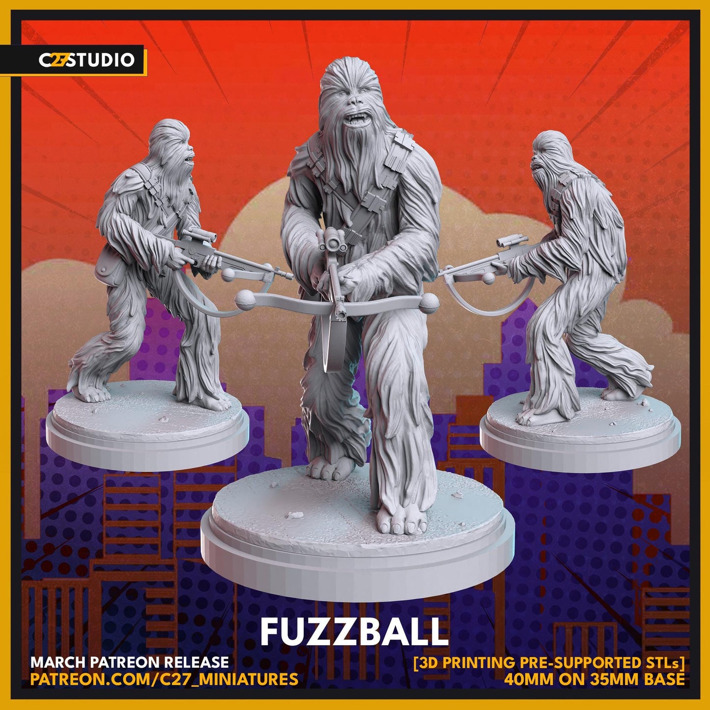 Fuzzball - Shatter Point - Star Wars Fan Art - 3d Printed TTRPG Miniature