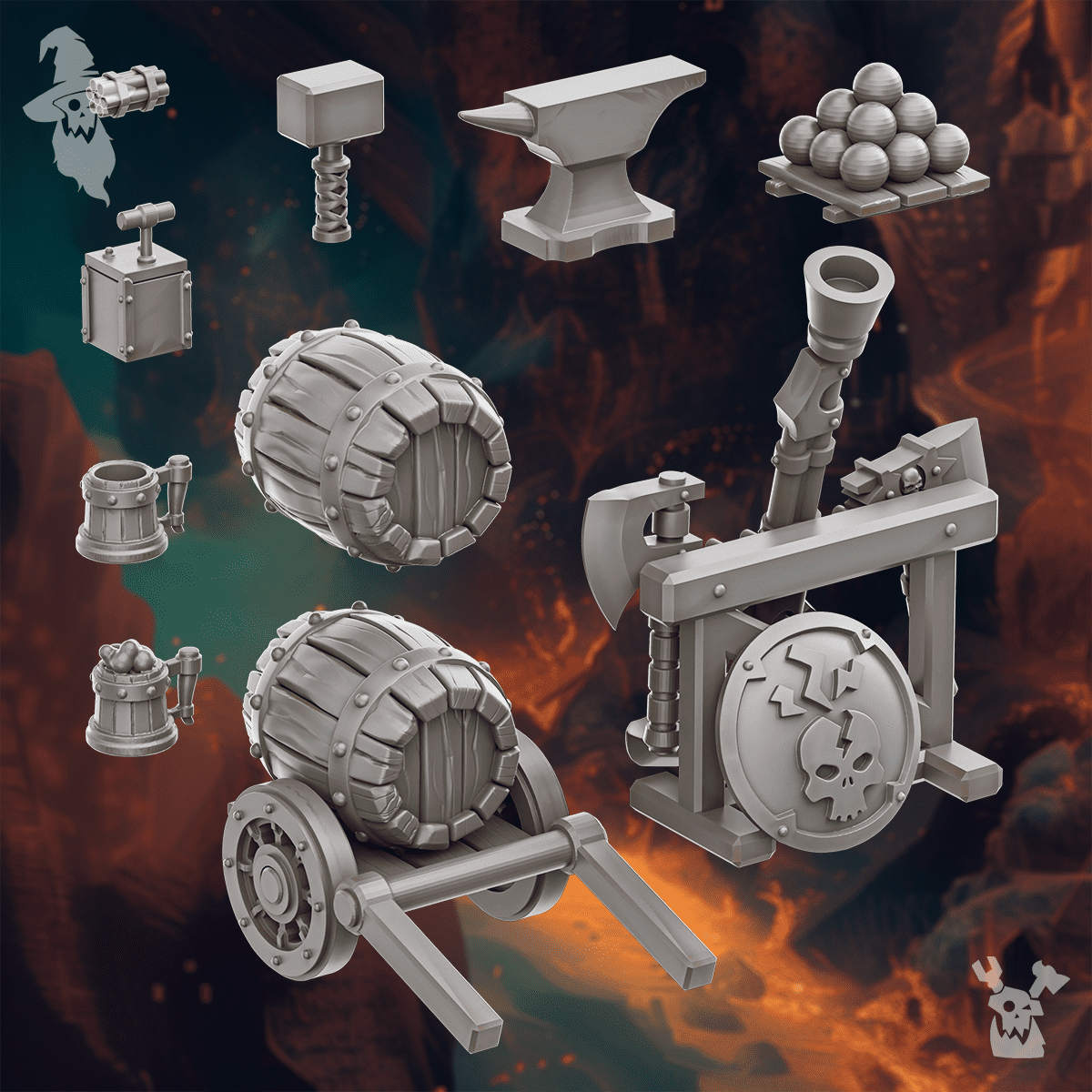 GRIMWORLD DECOR SET by DakkaDakka Store - Full Miniature / Model