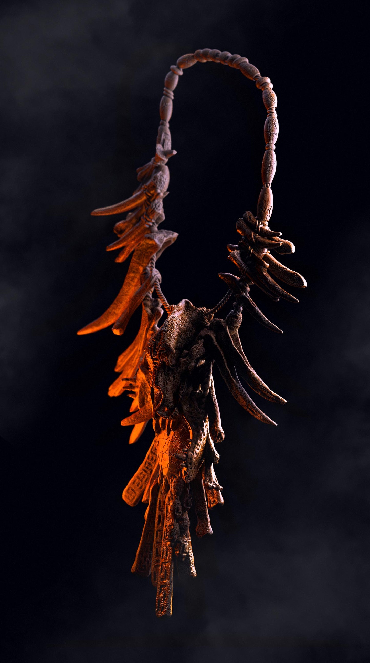 BFG - Omari - Addon - Bone Necklace - 1.12 Scale | Sculpt | Black forge Games