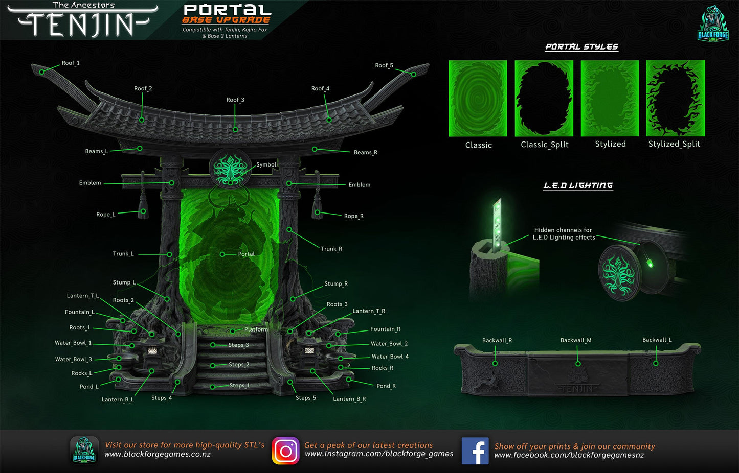 BFG - Tenjin - Torii Portal Diorama - 1.12 Scale | Sculpt | Black forge Games