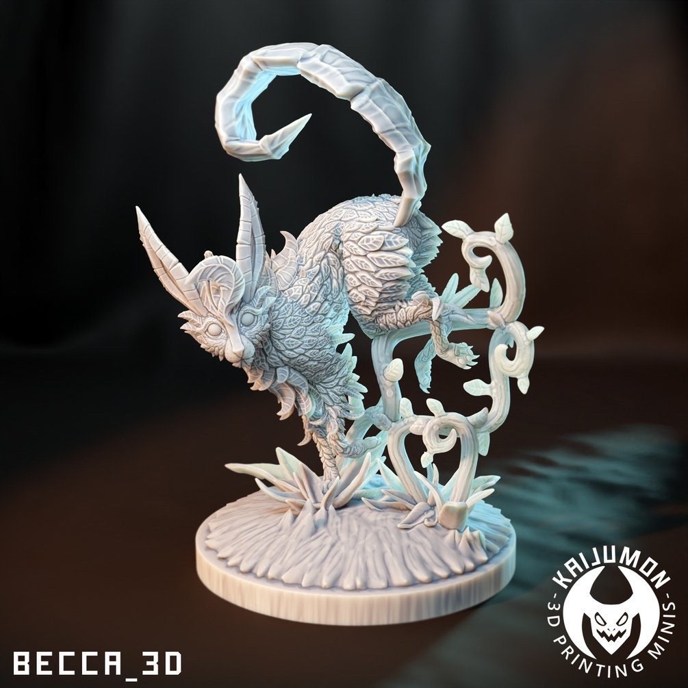 Kaijumon Leaf Cat/ Tabletop Model / Miniature Figurine | Kaijumon (leafeon)