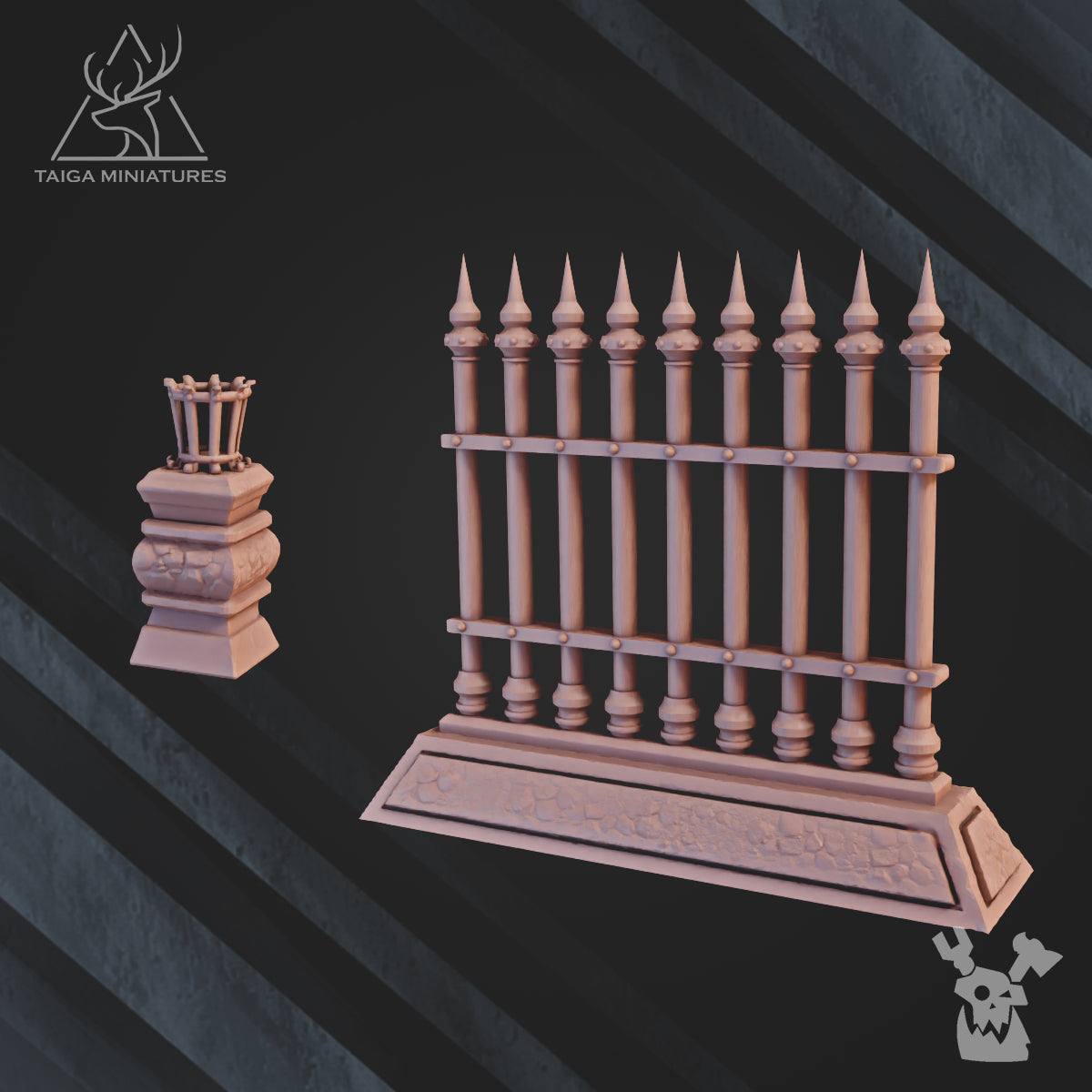 Alternate view of CRYPT'S FENCE, BRAZIER, PENTAGRAM TILES by DakkaDakka Store - Full Miniature / Model
