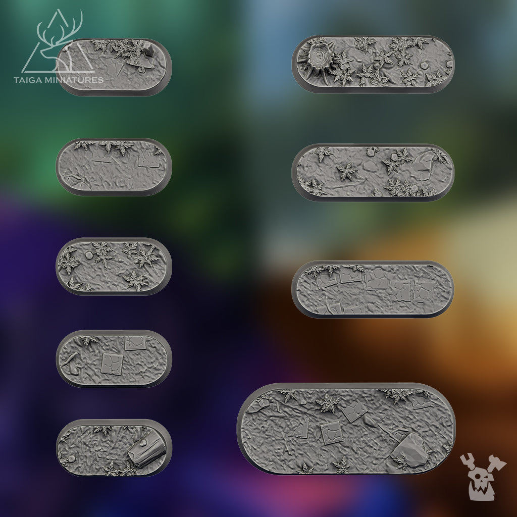 FANTASY FOREST ROUNDED RECTANGLE BASES X36 by DakkaDakka Store - Full Miniature / Model