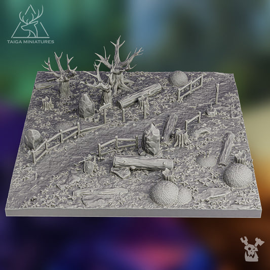 FANTASY FOREST TEXTURE TERRAIN PLATE + PROPS BITS