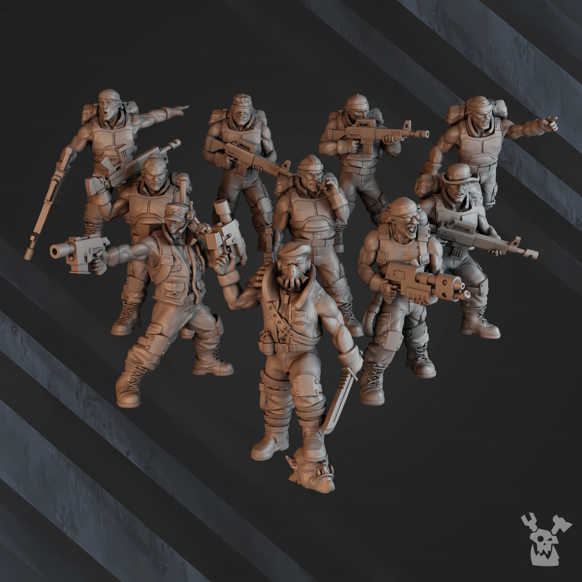 GREEN HELL DIVISION INFANTRY SQUAD (PRE-ASSEMBLED) by DakkaDakka Store - Full Miniature / Model