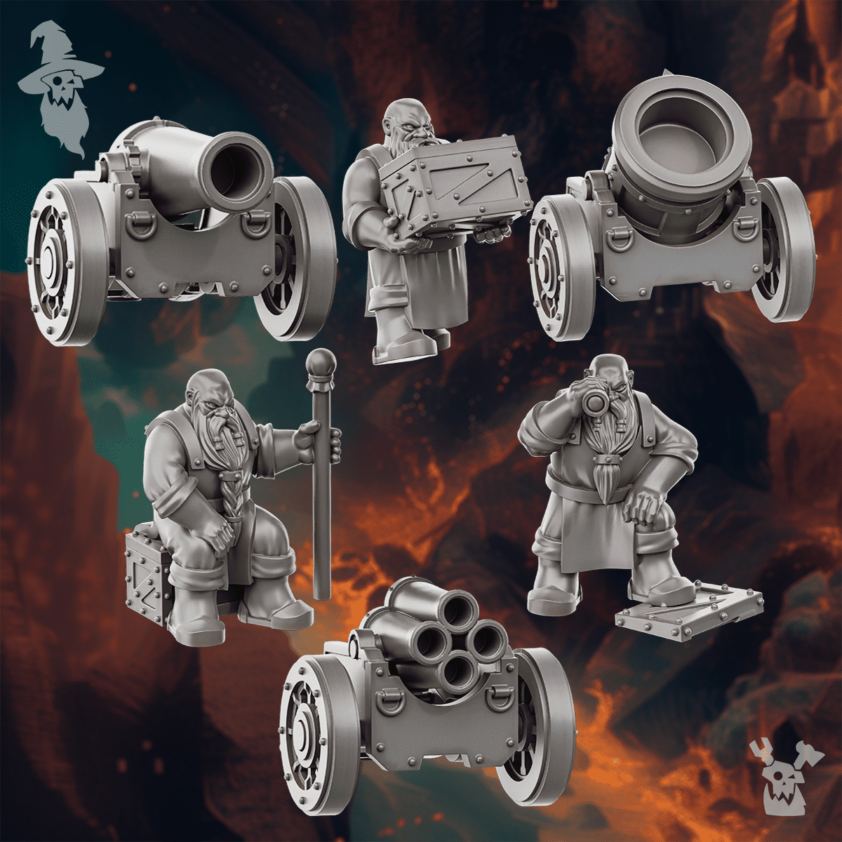 GRIMWORLD ARTILLERY CANNONS TEAM by DakkaDakka Store - Full Miniature / Model