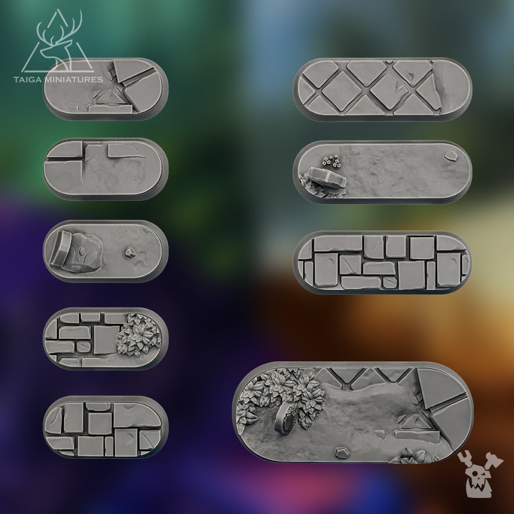 GOTHIC HORROR ROUNDED RECTANGLE BASES X36 by DakkaDakka Store - Full Miniature / Model