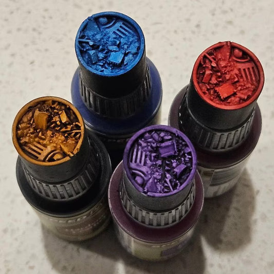 Debris Swatch Caps paint bottle toppers
