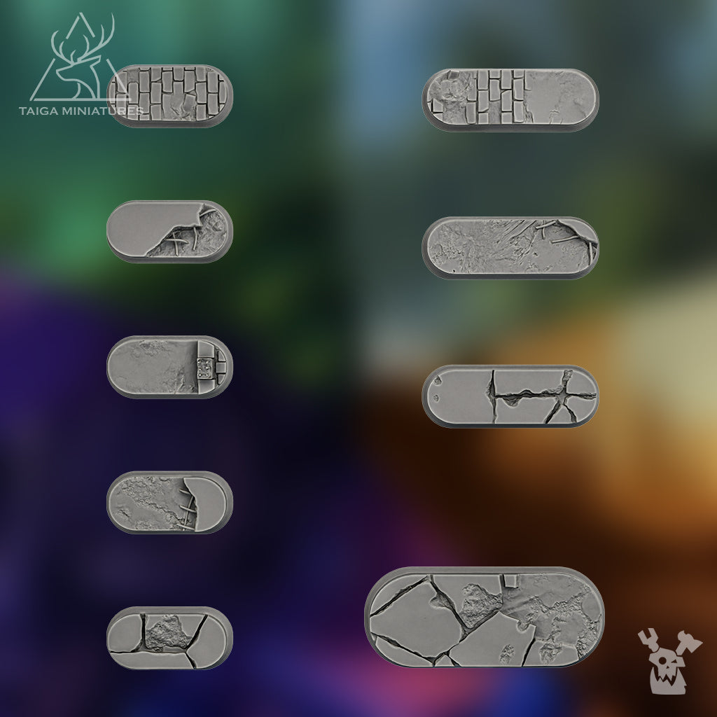 POST-APOCALYPSE ROUNDED RECTANGLE BASES X36 by DakkaDakka Store - Full Miniature / Model