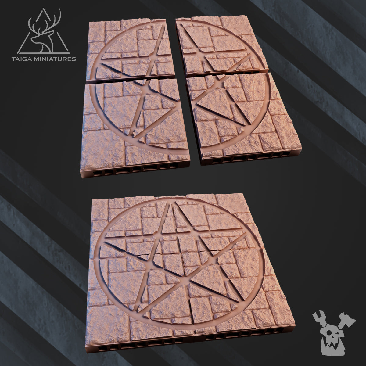 CRYPT'S FENCE, BRAZIER, PENTAGRAM TILES by DakkaDakka Store - Full Miniature / Model