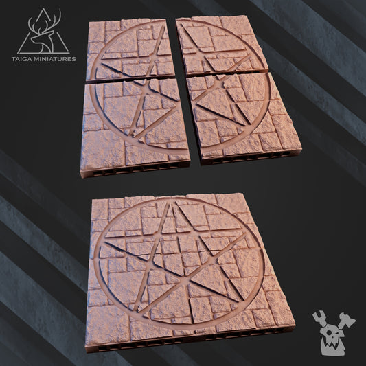 CRYPT'S FENCE, BRAZIER, PENTAGRAM TILES