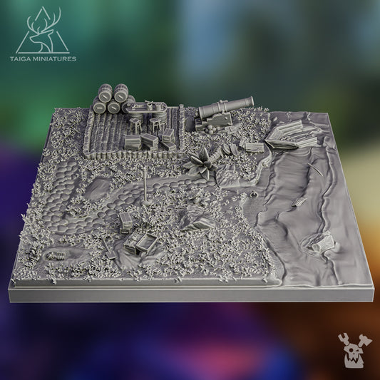 PIRATE ISLAND TEXTURE TERRAIN PLATE + PROPS BITS