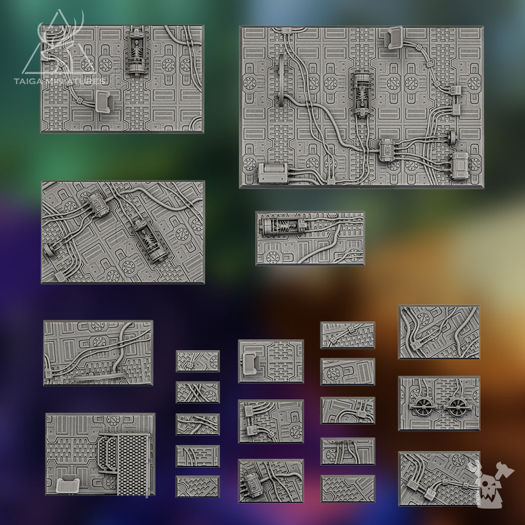 SCI-FI RECTANGULAR BASES X88 by DakkaDakka Store - Full Miniature / Model