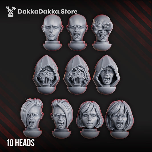 UNHOLY SPACE COVEN BASE HEADS SET X10
